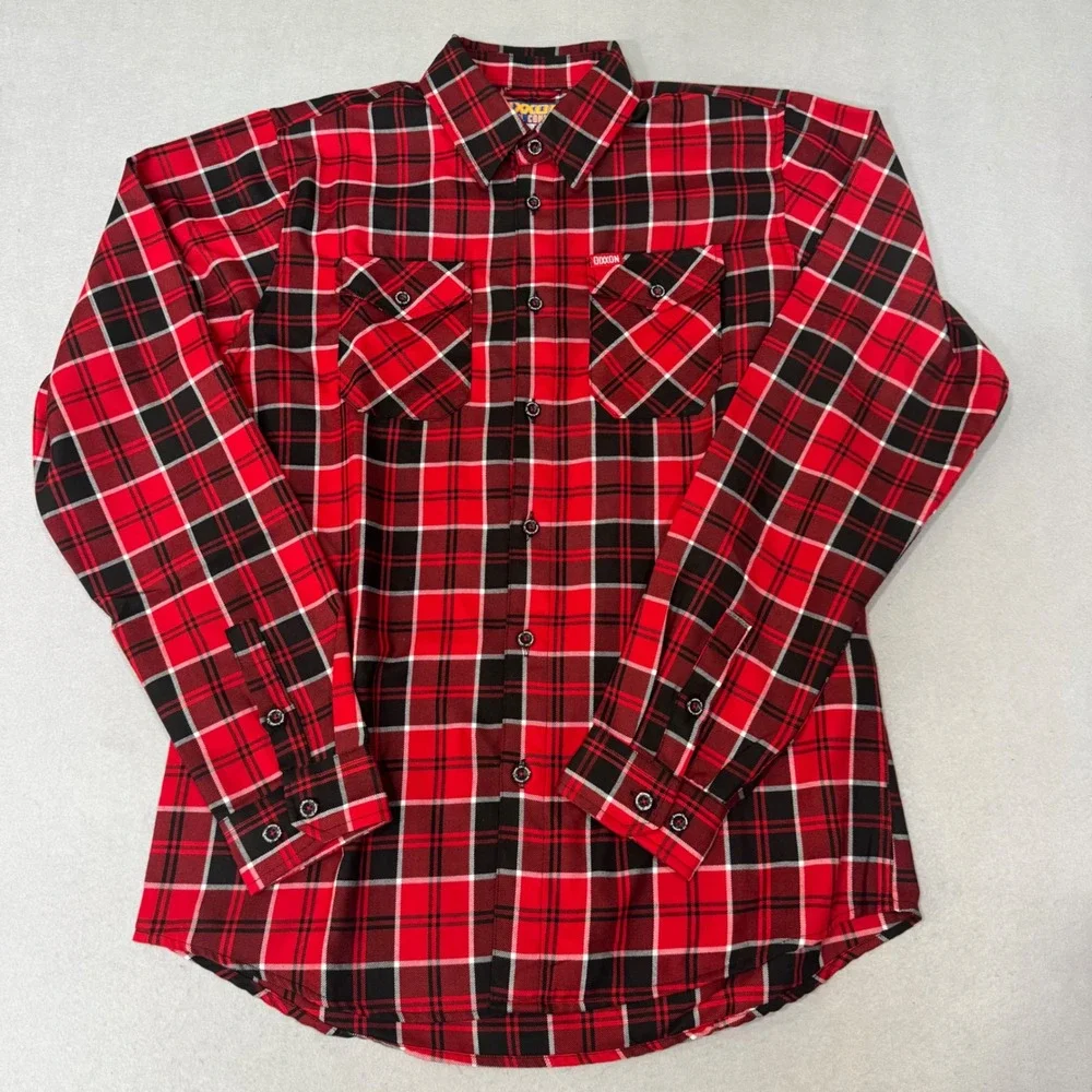 Dixxon Flannel Company The Hoser Shirt Mens LT Red Black Plaid Long Sleeve Tall